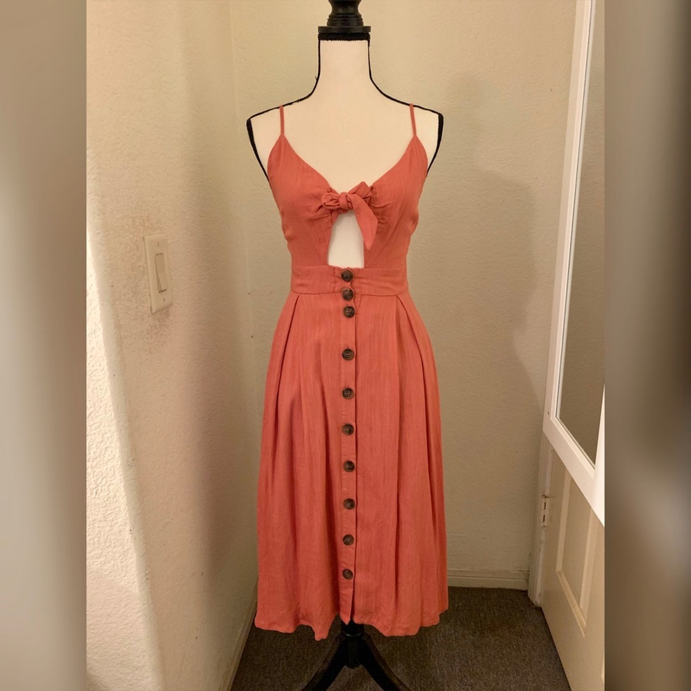 Salmon boho dress